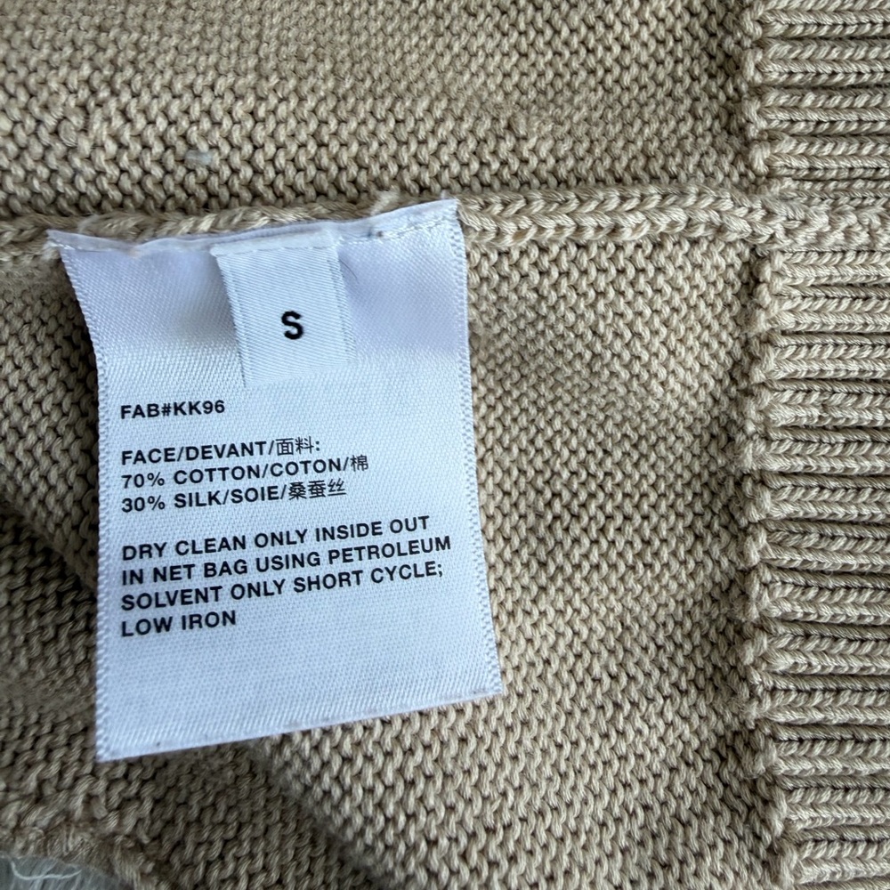 Lafayette 148 New York Feather Fringe Crochet Silk-Blend Sweater Women's Beige S - Picture 10 of 16